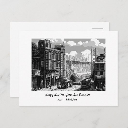 2025年パーソナライズされたサンフランシスコおめでとう シーズンポストカード (正面/裏面)