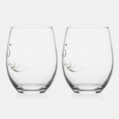 2025年パーソナライズされたモダンお正月おめでとう ステムなしワイングラス (左)