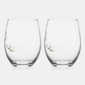 2025年パーソナライズされたユニークお正月おめでとう ステムなしワイングラス (左)