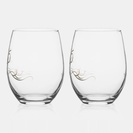 2025年パーソナライズされたユニークお正月おめでとう ステムなしワイングラス (左)