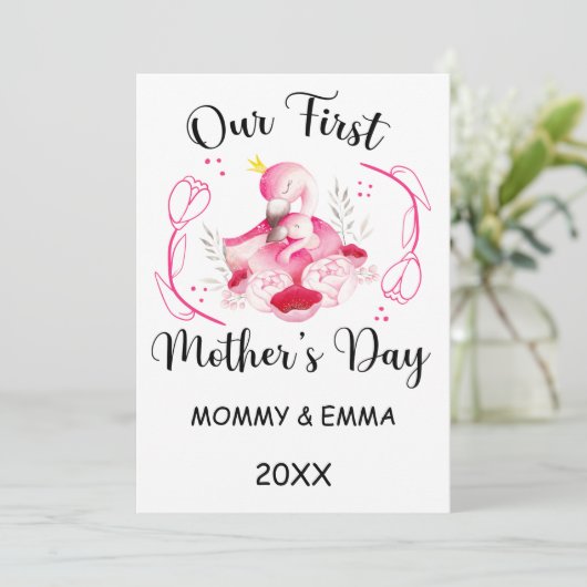 2025年パーソナライズされた初の母の日、名前をカスタムする シーズンカード (スタンド正面)