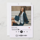 2025年パーソナライズされた卒業の音楽プレーヤークラス 招待状 (正面)