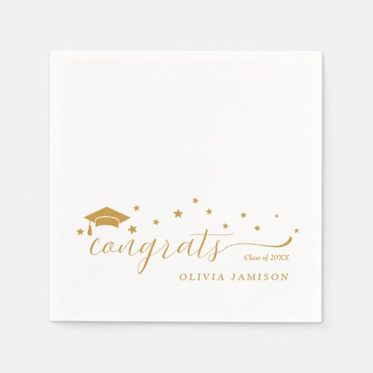2025年パーソナライズされた卒業パーティーデコールのクラス スタンダードカクテルナプキン (正面)