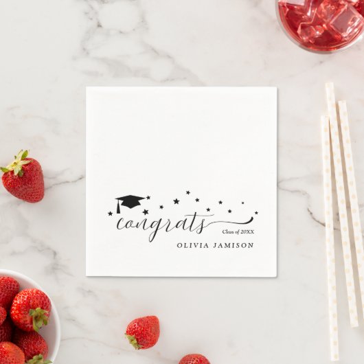 2025年パーソナライズされた卒業パーティーデコールのクラス スタンダードカクテルナプキン (インサイチュ)