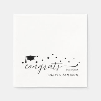 2025年パーソナライズされた卒業パーティーデコールのクラス スタンダードカクテルナプキン