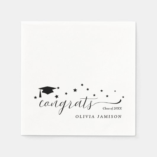 2025年パーソナライズされた卒業パーティーデコールのクラス スタンダードカクテルナプキン (正面)