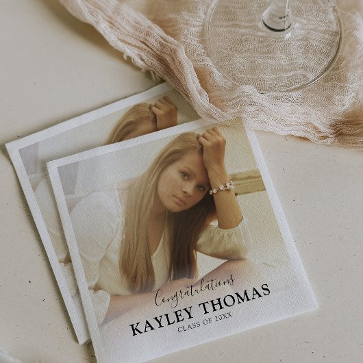 2025年パーソナライズされた大学院写真クラス スタンダードカクテルナプキン