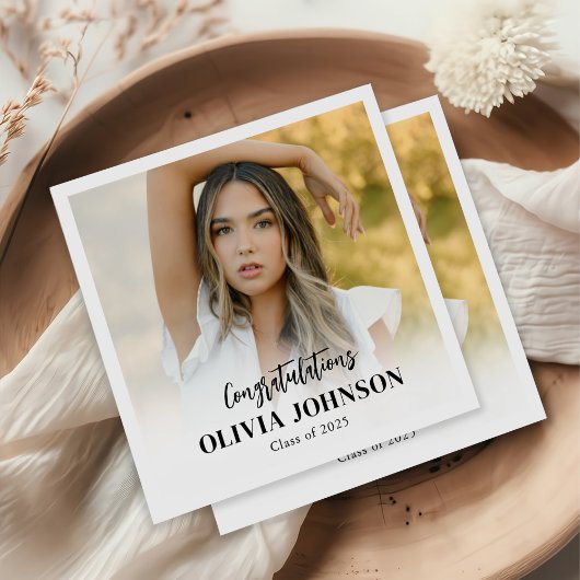 2025年パーソナライズされた大学院写真クラス スタンダードカクテルナプキン