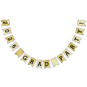 2025年パーティーモダン金ゴールド卒業 バンティングフラッグ (全)