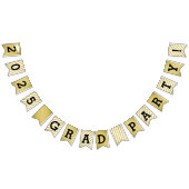 2025年パーティーモダン金ゴールド卒業 バンティングフラッグ (全)