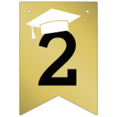 2025年パーティーモダン金ゴールド卒業 バンティングフラッグ (第1の旗)