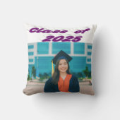 2025年パープルタイポグラフィ卒業写真のクラス クッション (正面)