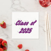 2025年パープルタイポグラフィ卒業 スタンダードカクテルナプキン (インサイチュ)