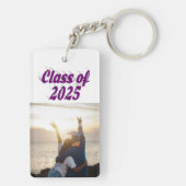 2025年パープル文字卒業写真のクラス キーホルダー (裏面)
