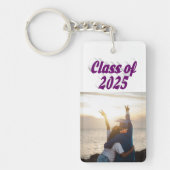 2025年パープル文字卒業写真のクラス キーホルダー (正面)