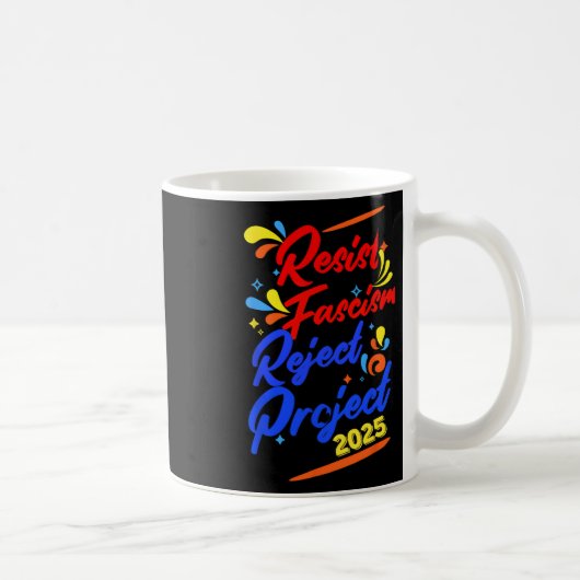 2025年ファシズム拒否プロジェクトに反対 コーヒーマグカップ (右)