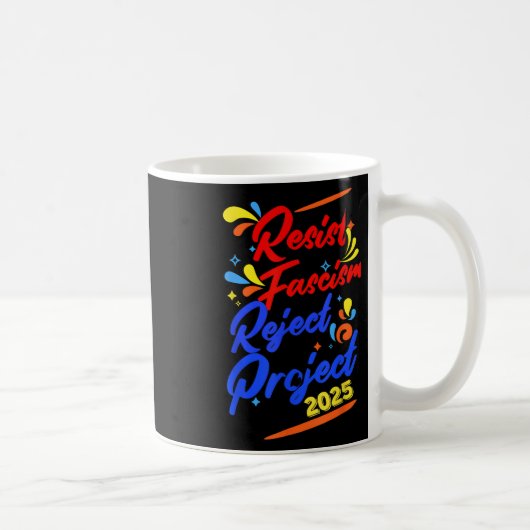 2025年ファシズム拒否プロジェクトに反対 コーヒーマグカップ (右)