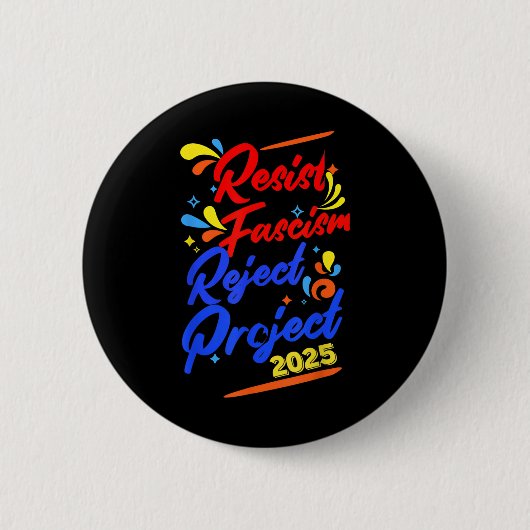 2025年ファシズム拒否プロジェクトに反対 缶バッジ (正面)
