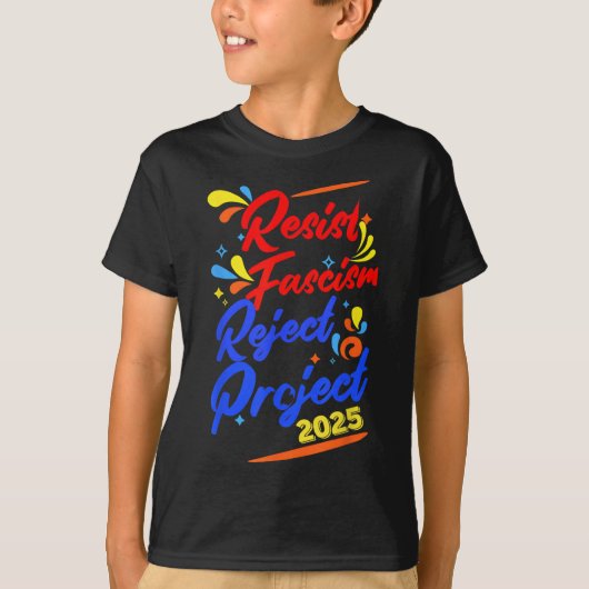 2025年ファシズム拒否プロジェクトに反対 Tシャツ (正面)
