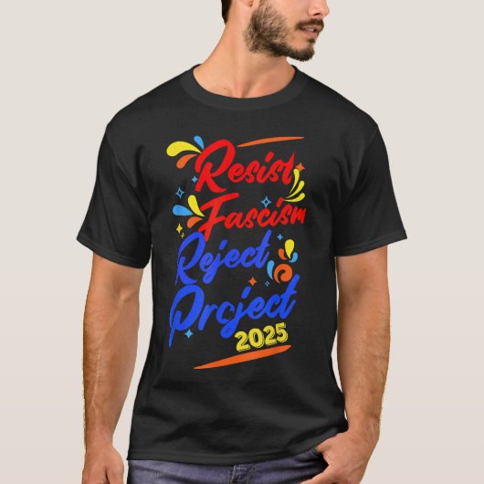 2025年ファシズム拒否プロジェクトに反対 Tシャツ (正面)