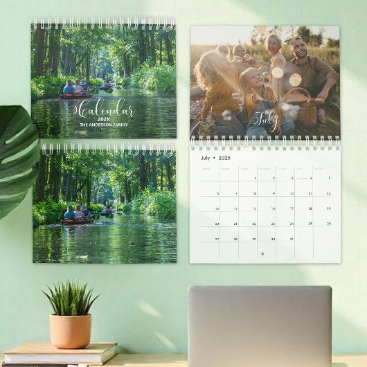 2025年ファミリーカスタムフォトシック書道カレンダー カレンダー
