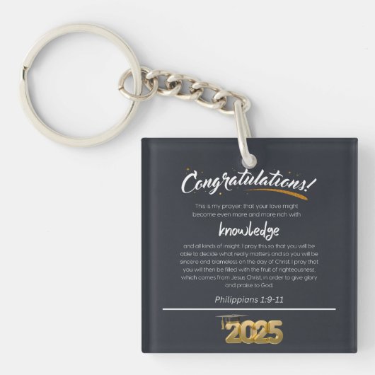 2025年フィリップ1:9-11クリスチャン キーホルダー (正面)