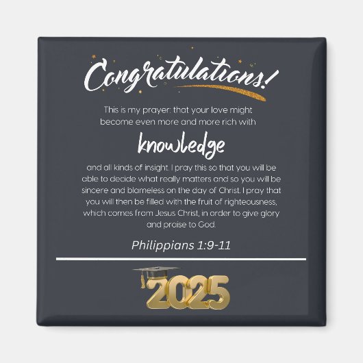 2025年フィリップ1:9-11クリスチャン マグネット (正面)