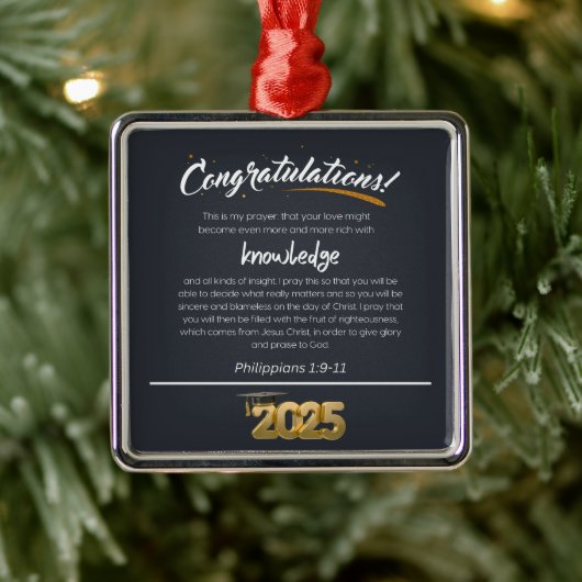 2025年フィリップ1:9-11クリスチャン メタルオーナメント (ツリー)