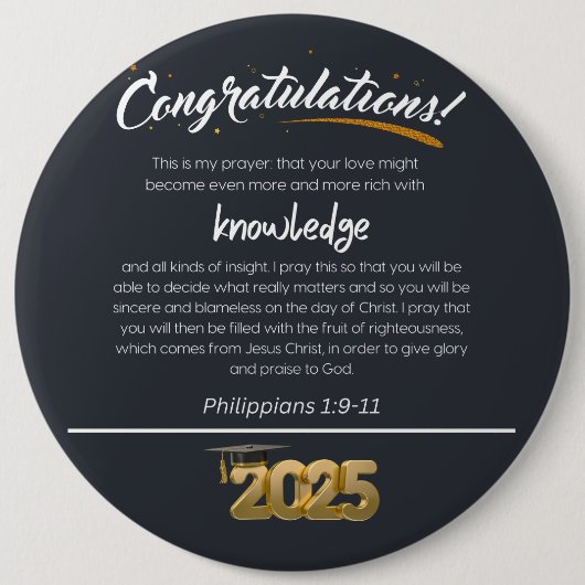 2025年フィリップ1:9-11クリスチャン 缶バッジ (正面)