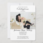 2025年フェイクの卒業式金ゴールドリーフクラス写真 招待状 (裏面)