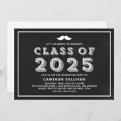 2025年フェイク口髭クラス卒業 招待状 (正面/裏面)