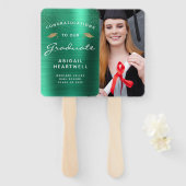 2025年フォトエメラルドグリーンメタリック卒業 ハンドファン (正面&裏面)