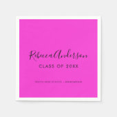 2025年ブライトピンクパーティーの卒業クラス スタンダードカクテルナプキン (正面)