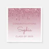 2025年ブルゴーニュグリッタードリップ卒業 スタンダードカクテルナプキン (正面)