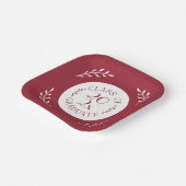 2025年ブルゴーニュホワイトボタニカル卒業 ペーパープレート (傾斜あり)