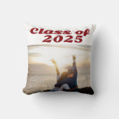 2025年ブルゴーニュ文字卒業写真クラス クッション (正面)