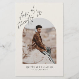 2025年ベージュアーチ卒業招待状