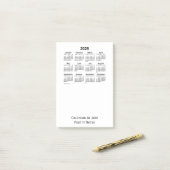 2025年ホワイトカレンダー(Janz) ポストイット (デスク上)