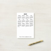 2025年ホワイトカレンダー(Janz Post-it Notes) ポストイット (デスク上)