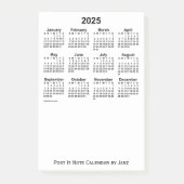 2025年ホワイトカレンダー(Janz Post-it Notes) ポストイット (正面)