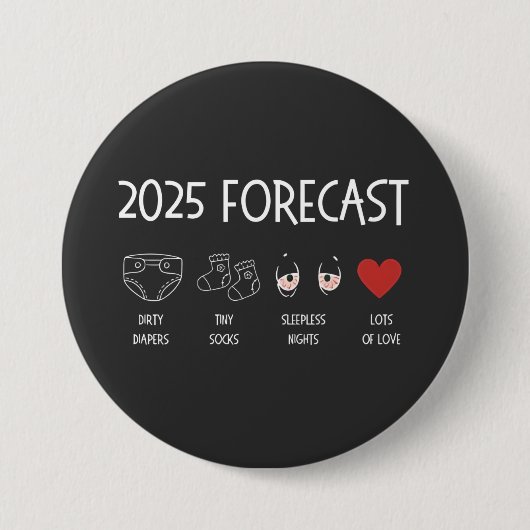 2025年ママが新年を迎えると予測 缶バッジ (正面)