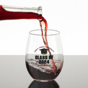 2025年マルーン卒業カスタム ステムなしワイングラス