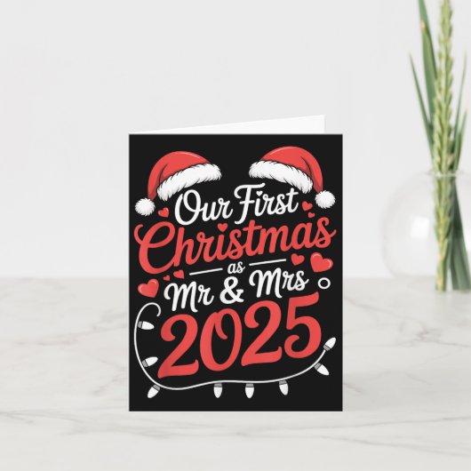 2025年ミスターミセス最初のクリスマス 新婚カップル カード (正面)