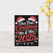2025年ミスターミセス最初のクリスマス 新婚カップル カード (黄色い花)