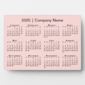 2025年ミニマルカレンダー会社名Pink Desktop フォトプラーク (正面)