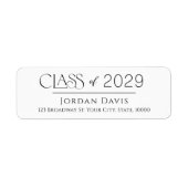 2025年ミニマルグラード差出人住所の優雅なクラス ラベル (正面)