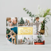 2025年モダンのハッピーニューイヤー 箔シーズンカード (立ち正面)