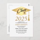 2025年モダンの卒業党招待状の種類 ポストカード (正面/裏面)