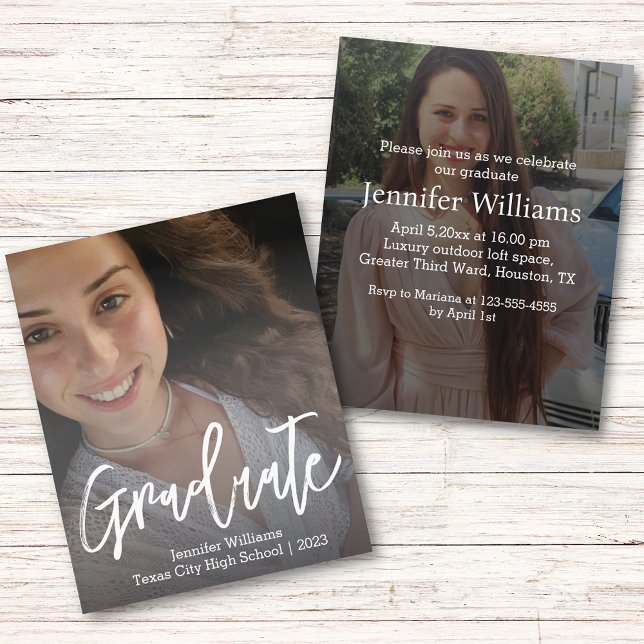 2025年モダンの卒業写真の招待状 (クリエイターアップロード済み)