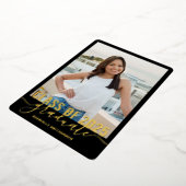 2025年モダンの卒業写真クラス発表 箔招待状 (回転した状態)